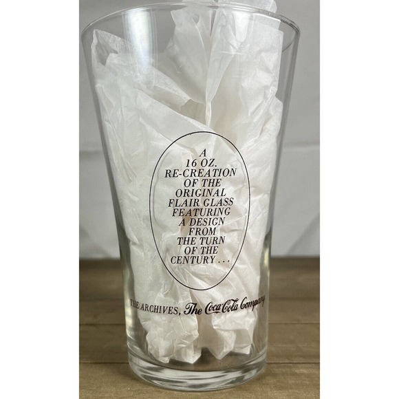 Coca-Cola 16oz Re-Creation Flair Glass Turn of the Century Design Archives - Picture 2 of 4